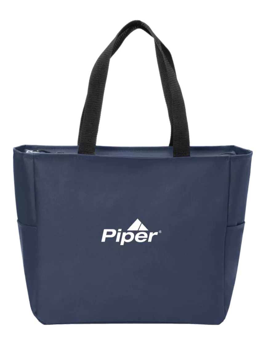 Piper Everyday Navy Zip Tote  w/Piper Logo