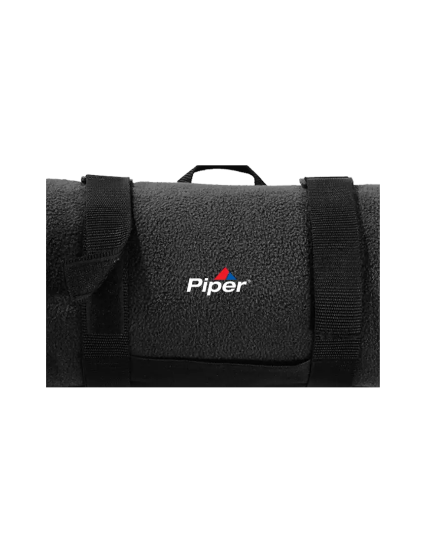 Piper Casual Midnight Heather Fleece Blanket With Strap w/Piper Logo