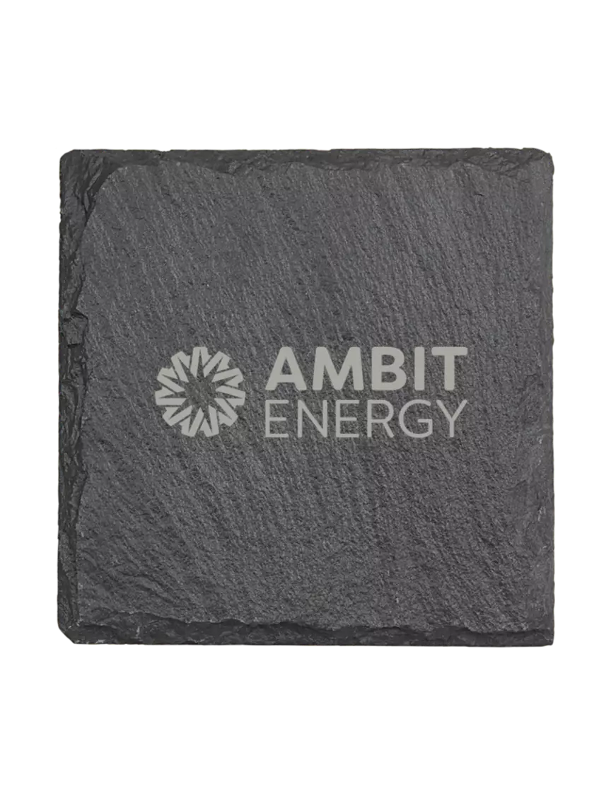 Ambit Square Slate Coaster, 4 x 4 w/Ambit Logo 
