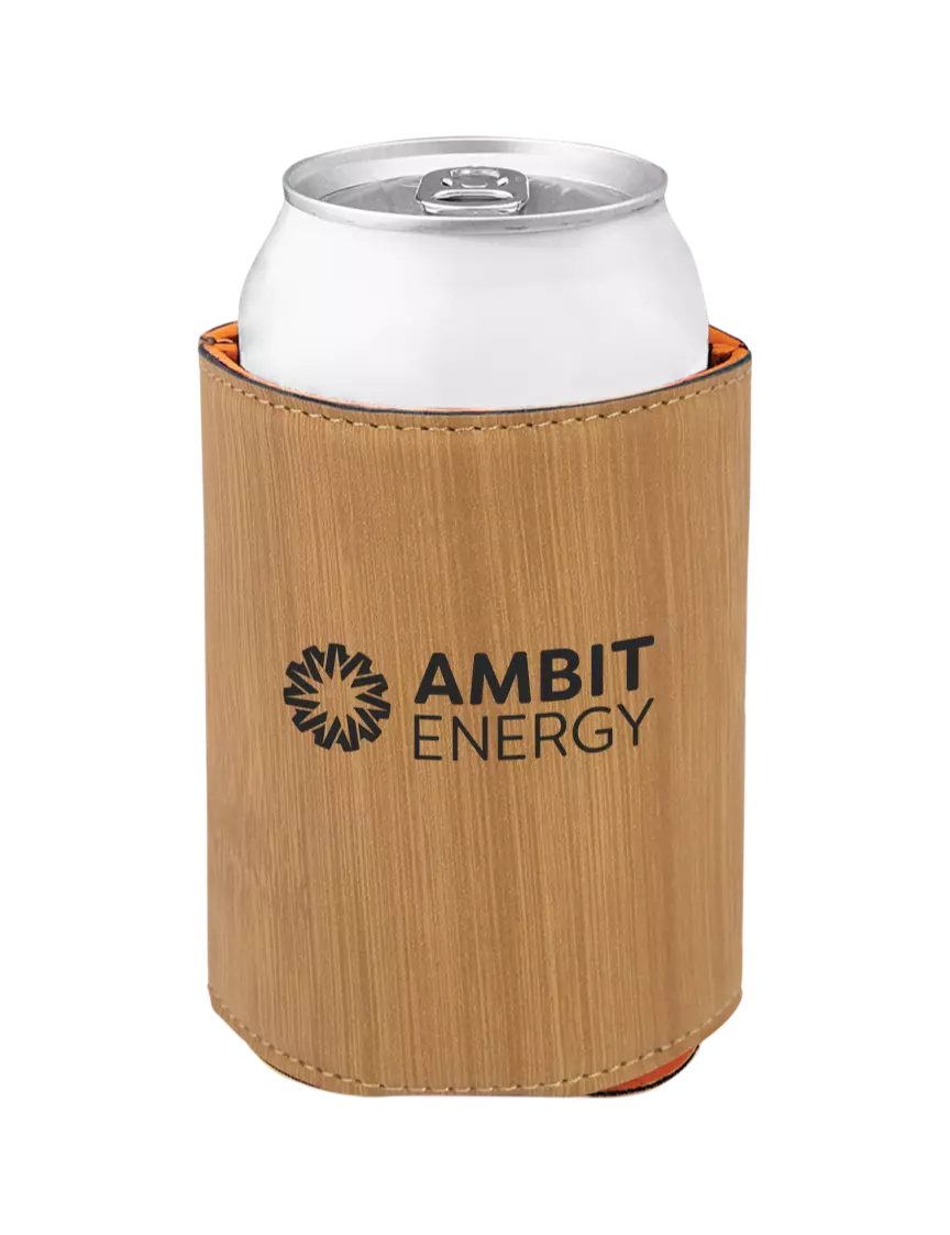 Ambit Bamboo Leatherette Beverage Holder w/Ambit Logo 