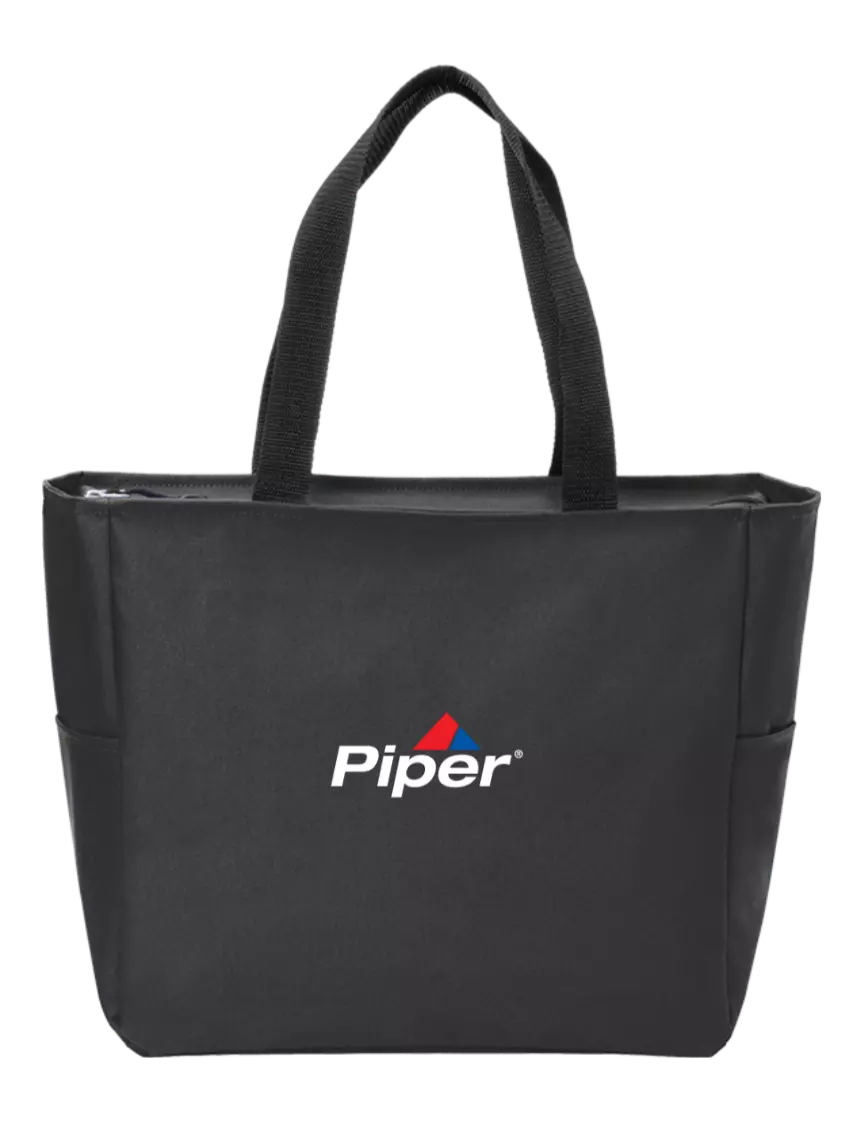 Piper Everyday Black Zip Tote  w/Piper Logo