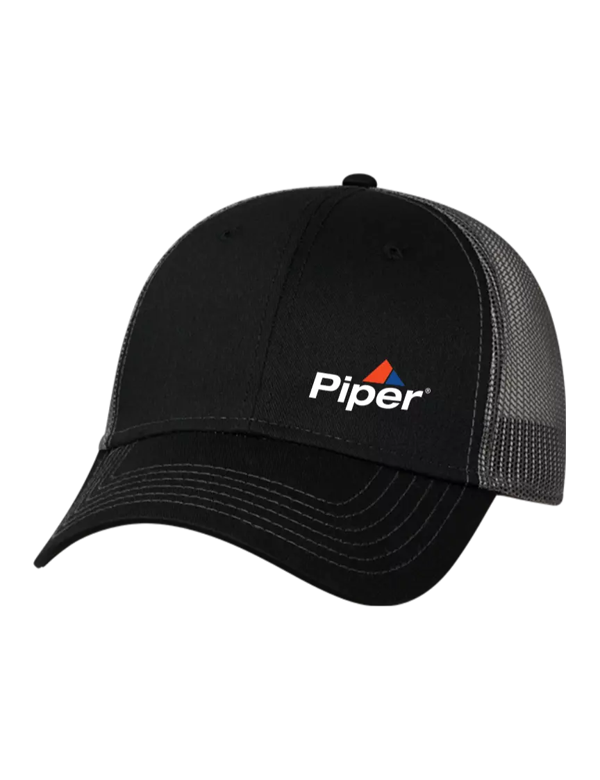 Piper Black & Grey Mesh Trucker Cap Snap Back w/Piper Logo