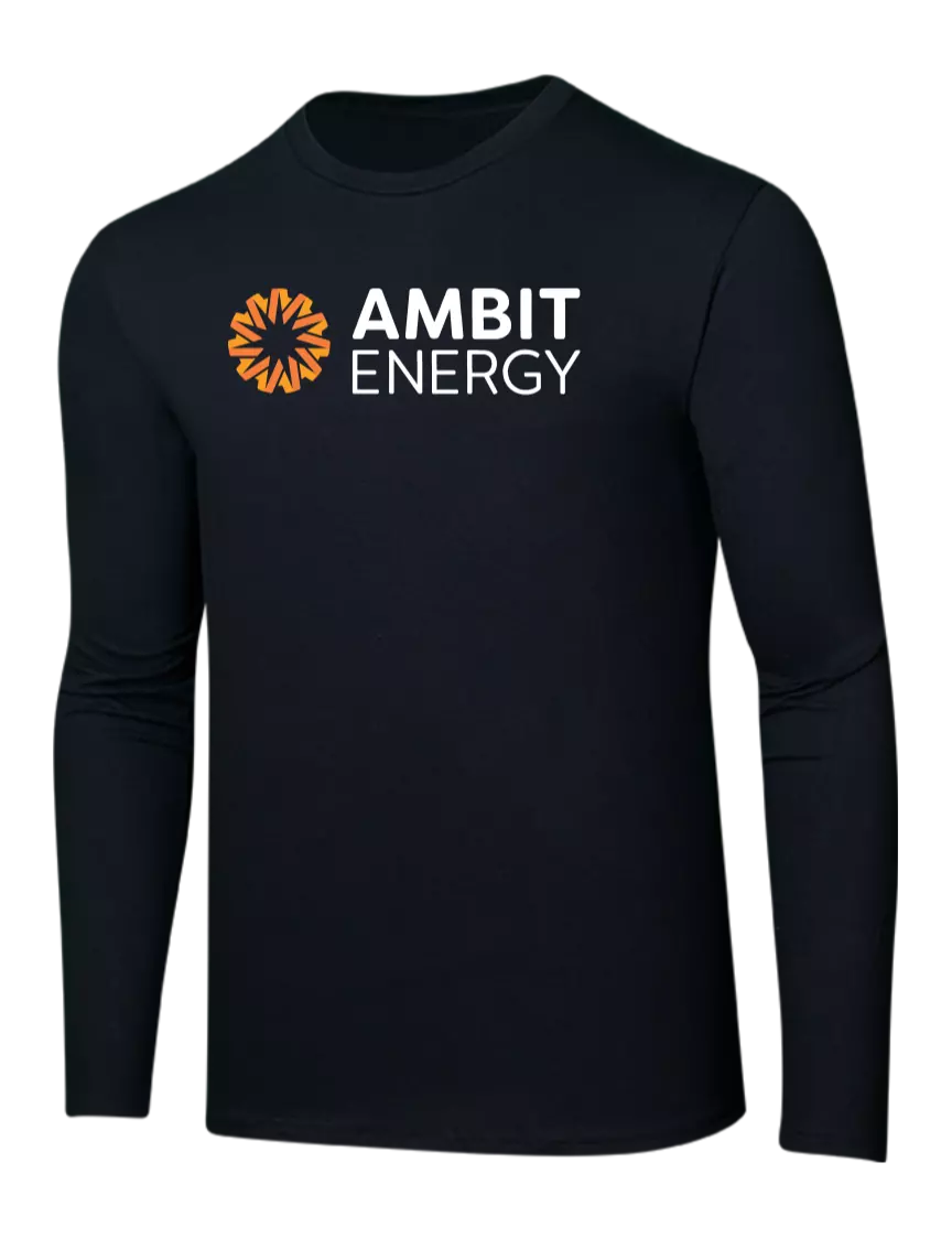 Ambit Ring Spun Jet Black 4.5 oz Long Sleeve T-Shirt w/Ambit Logo