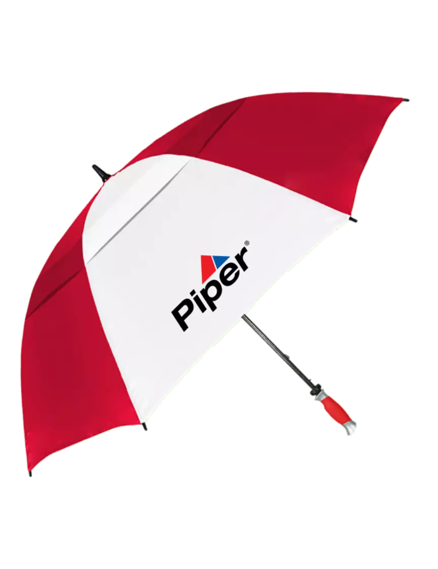 Piper Red/White Vented Typhoon Tamer Golf Umbrella w/Piper Logo