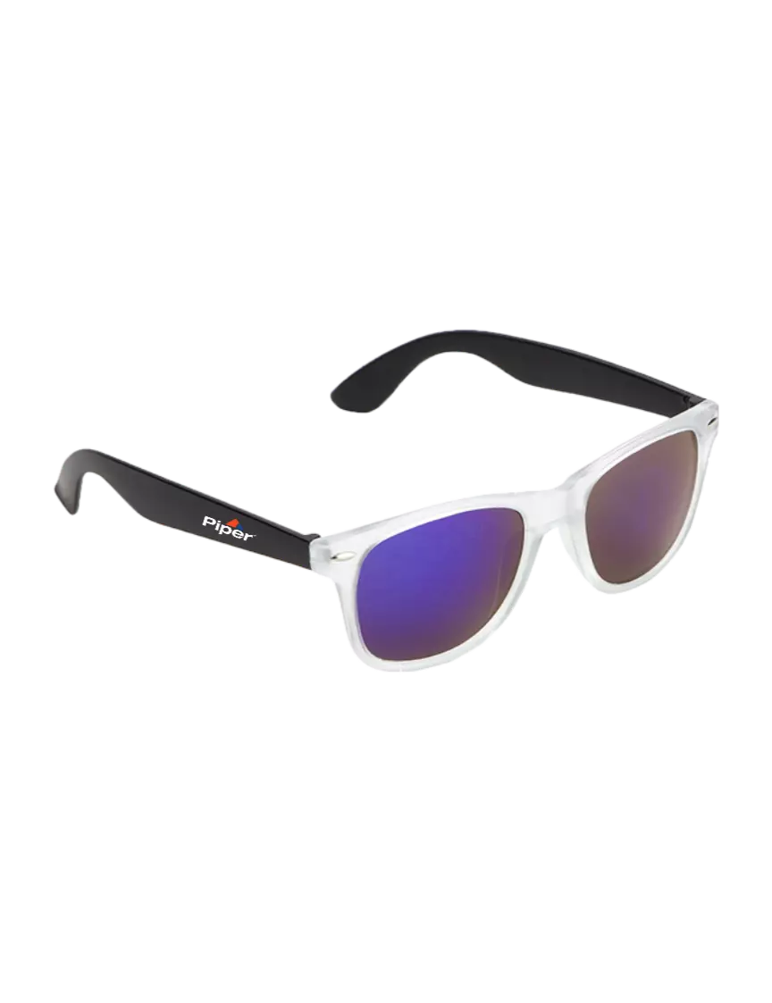 Piper Key West Black Mirrored Sunglasses w/Piper Logo