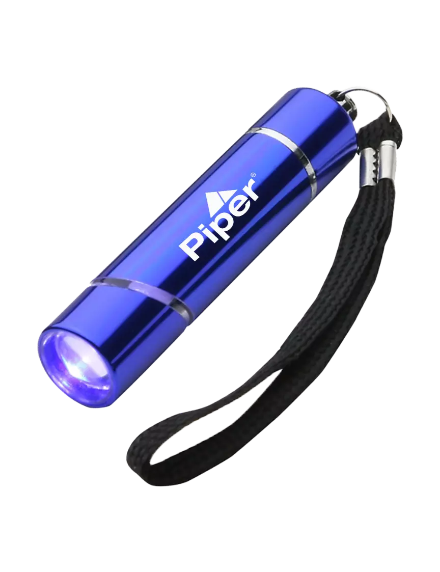 Piper Blue Aluminum Scope LED Flashlight w/Piper Logo