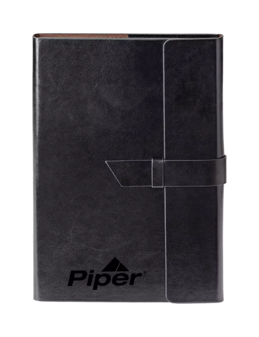 Piper Fabrizio Black Refillable 6.875 x 9.56 Portfolio w/Piper Logo