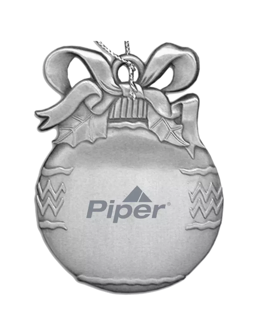 Piper Holiday Classic Pewter Ornament  w/Piper Logo