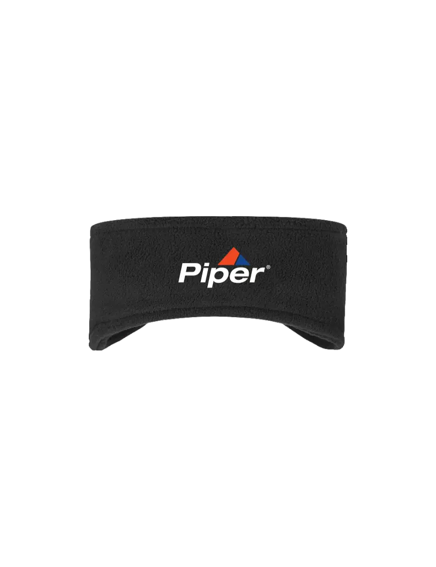 Piper Black Stretch Fleece Headband w/Piper Logo