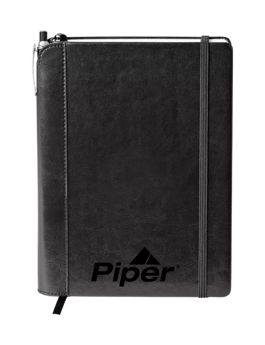 Piper Fabrizio Black Journal 6.375 x 8.375 Combo w/Piper Logo