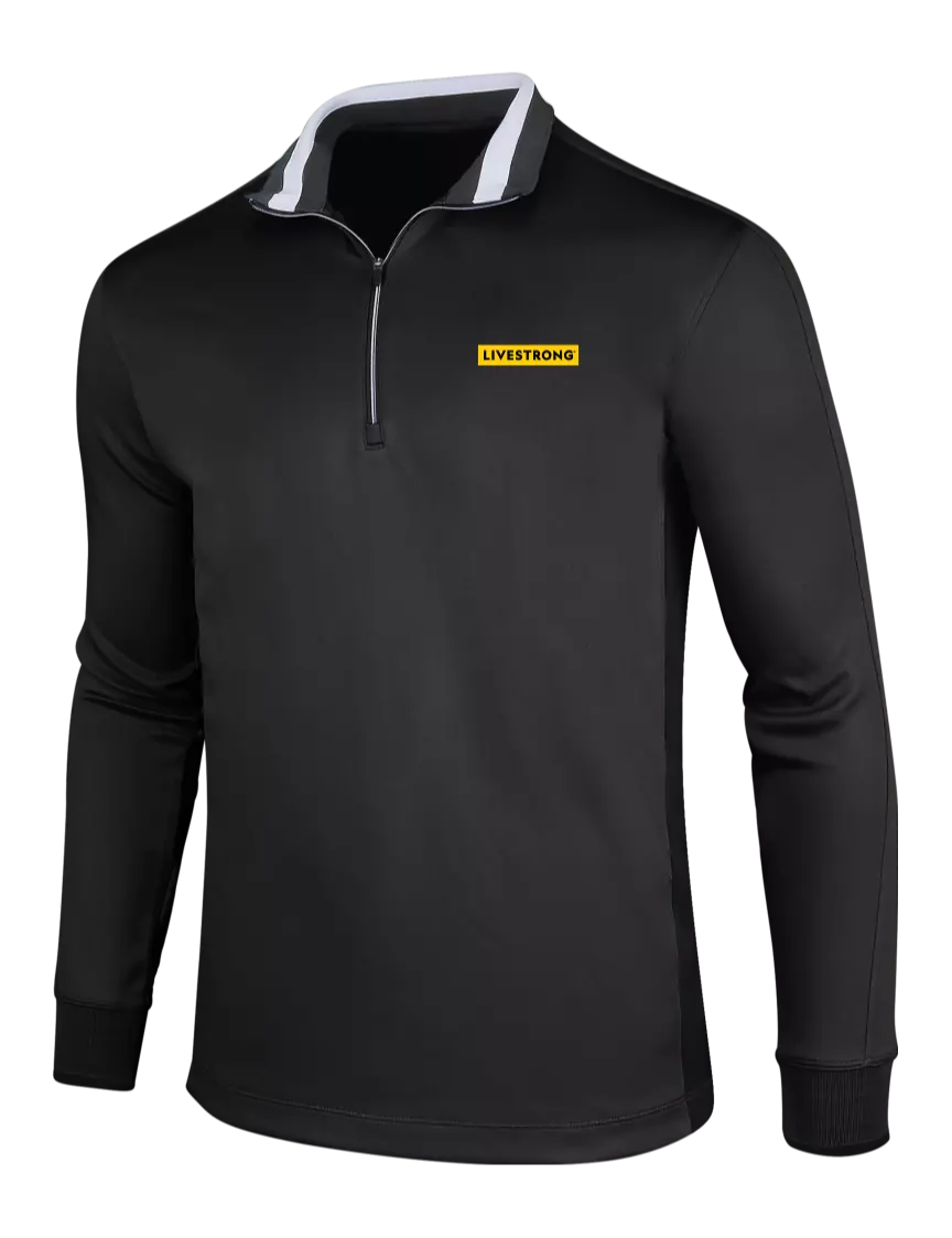 Livestrong NIKE Black/Dark Grey/White Dry-Fit 1/2 Zip Cover-Up w/LIVESTRONG Logo