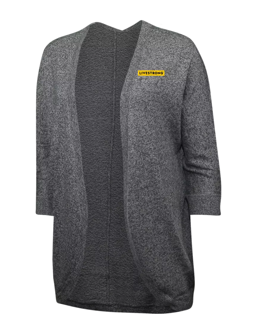 Livestrong Warm Grey Womens Marled Cocoon Sweater w/LIVESTRONG Logo