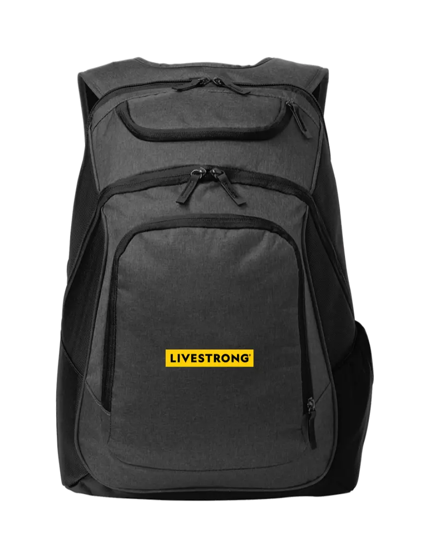 Livestrong Executive Graphite Heather/Black Laptop Backpack w/LIVESTRONG Logo
