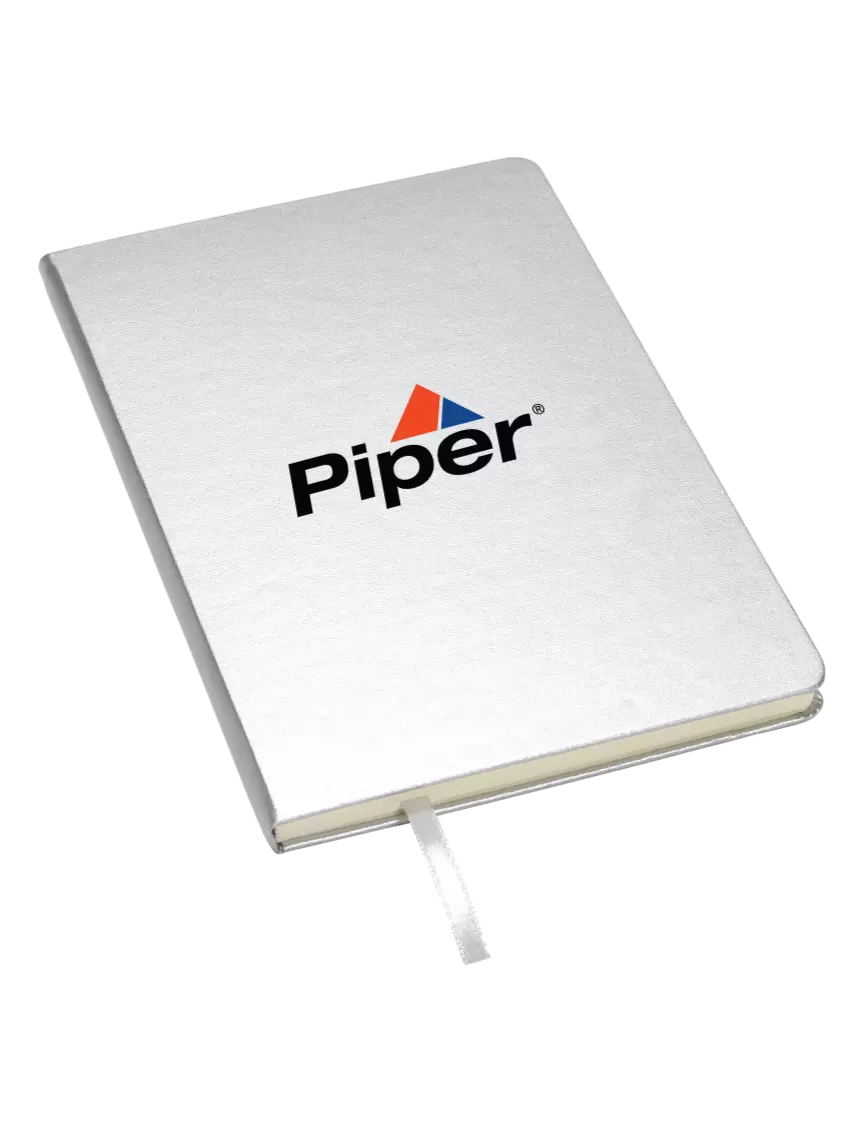 Piper Achieve Silver Hardcover Journal, 5.5 x 8.37 w/Piper Logo