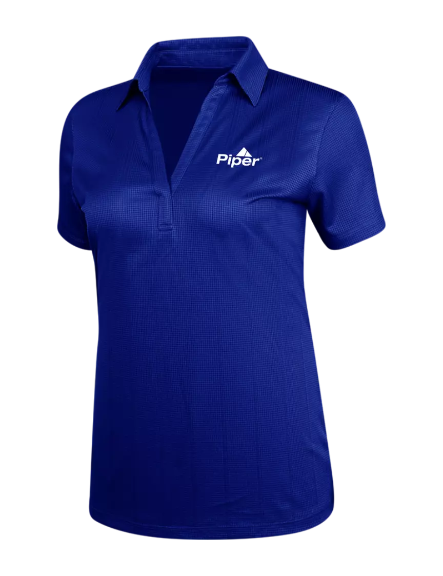 Piper Dark Royal Blue Womens Performance Fine Jacquard Polo w/Piper Logo