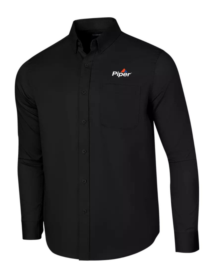 Piper Long Sleeve Deep Black Superpro React Twill Shirt w/Piper Logo