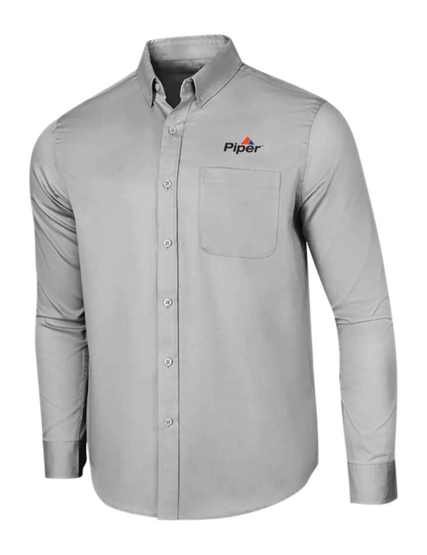 Piper Long Sleeve Light Grey Superpro React Twill Shirt w/Piper Logo
