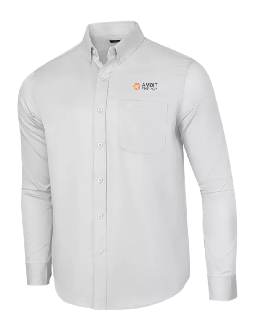 Ambit Long Sleeve White Superpro React Twill Shirt w/Ambit Logo