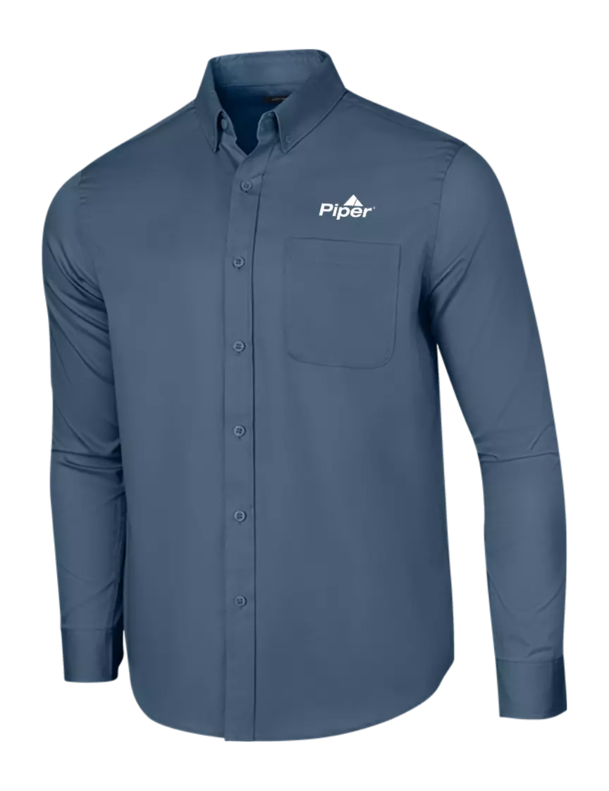 Piper Long Sleeve Light Navy Superpro React Twill Shirt w/Piper Logo