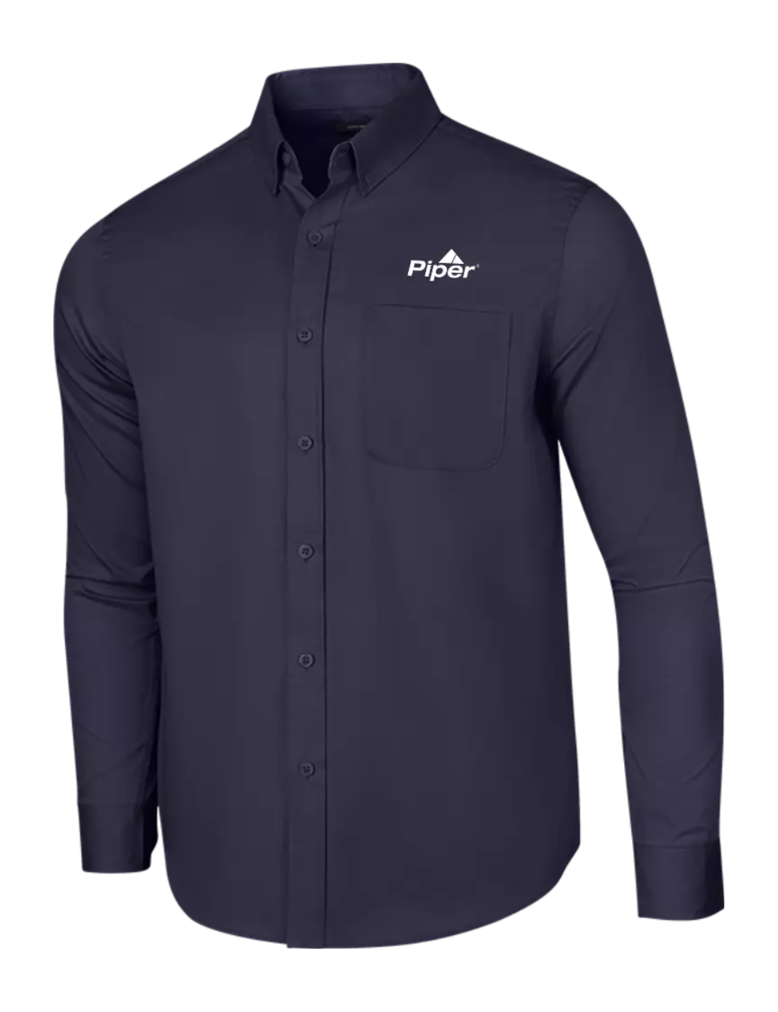 Piper Long Sleeve Navy Superpro React Twill Shirt w/Piper Logo