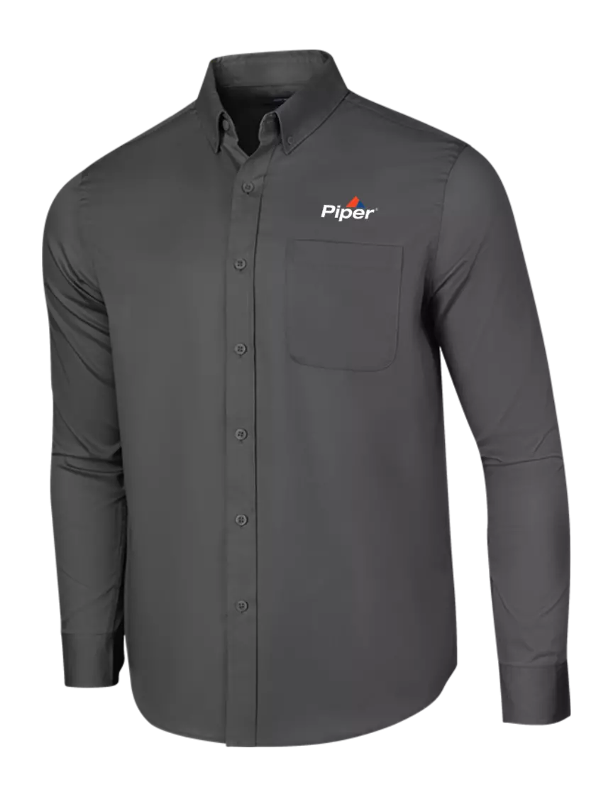 Piper Long Sleeve Dark Grey Superpro React Twill Shirt w/Piper Logo