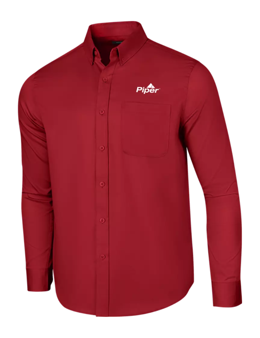 Piper Long Sleeve Red Superpro React Twill Shirt w/Piper Logo