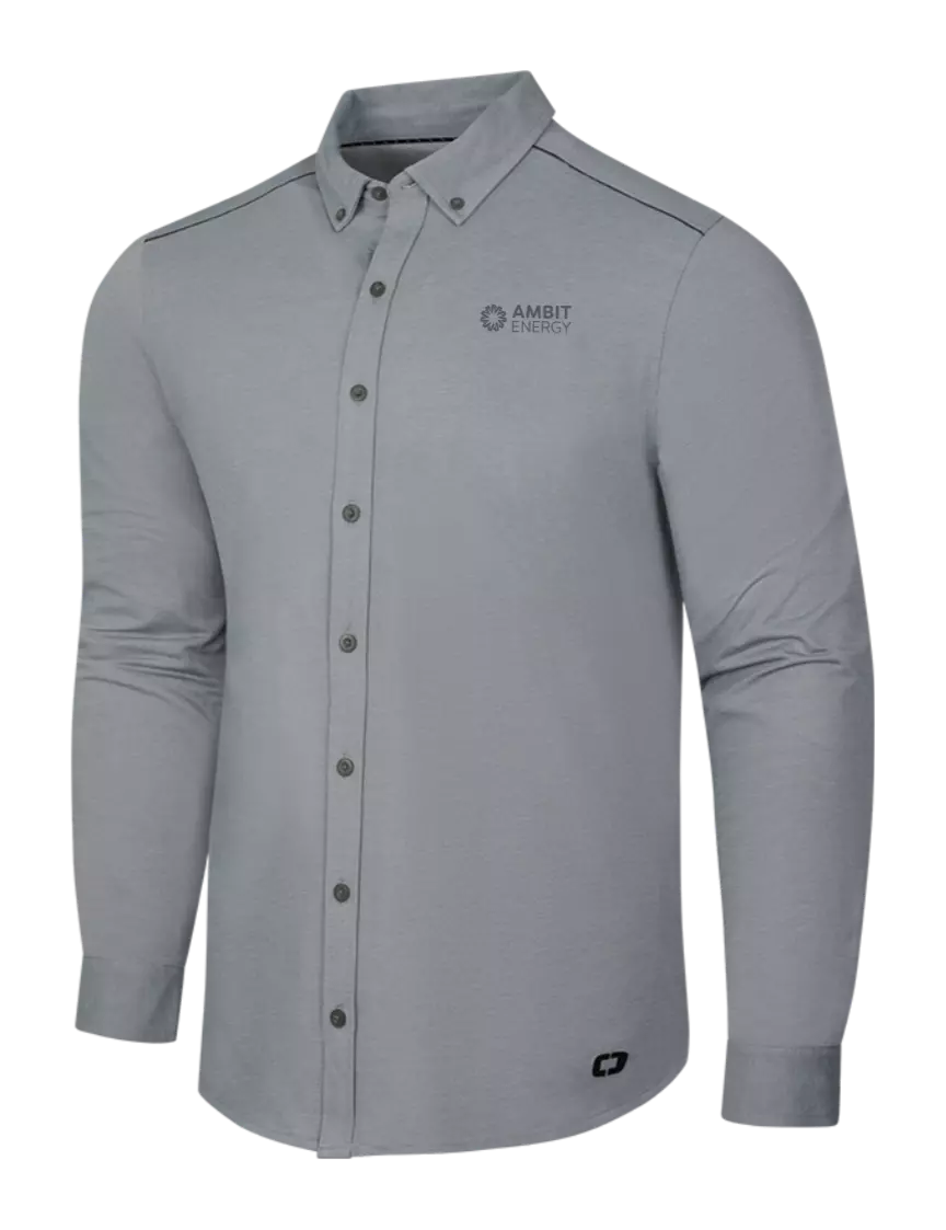Ambit OGIO Medium Grey Heather Modern Code Stretch Button-Up Shirt w/Ambit Logo