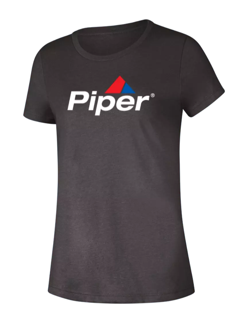 Piper Womens Seriously Soft Heathered Charcoal T-Shirt w/Piper Logo