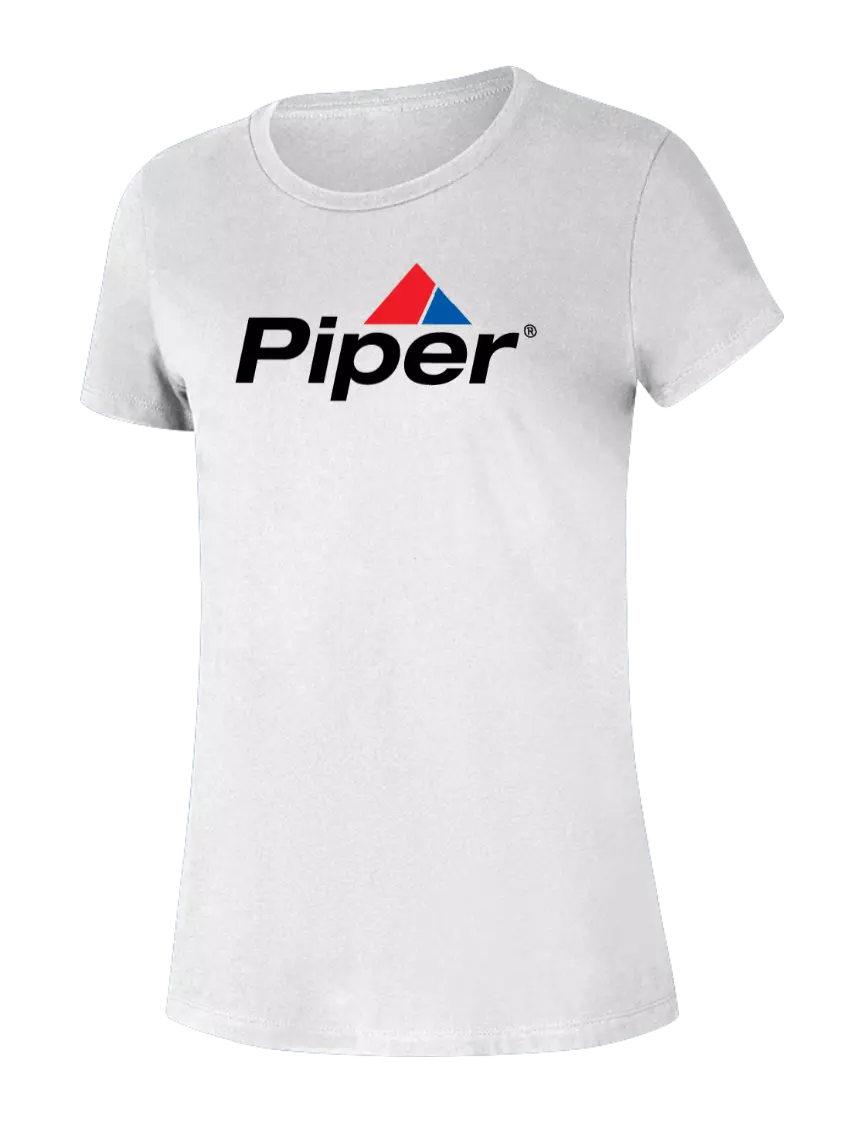 Piper Womens Seriously Soft White T-Shirt w/Piper Logo