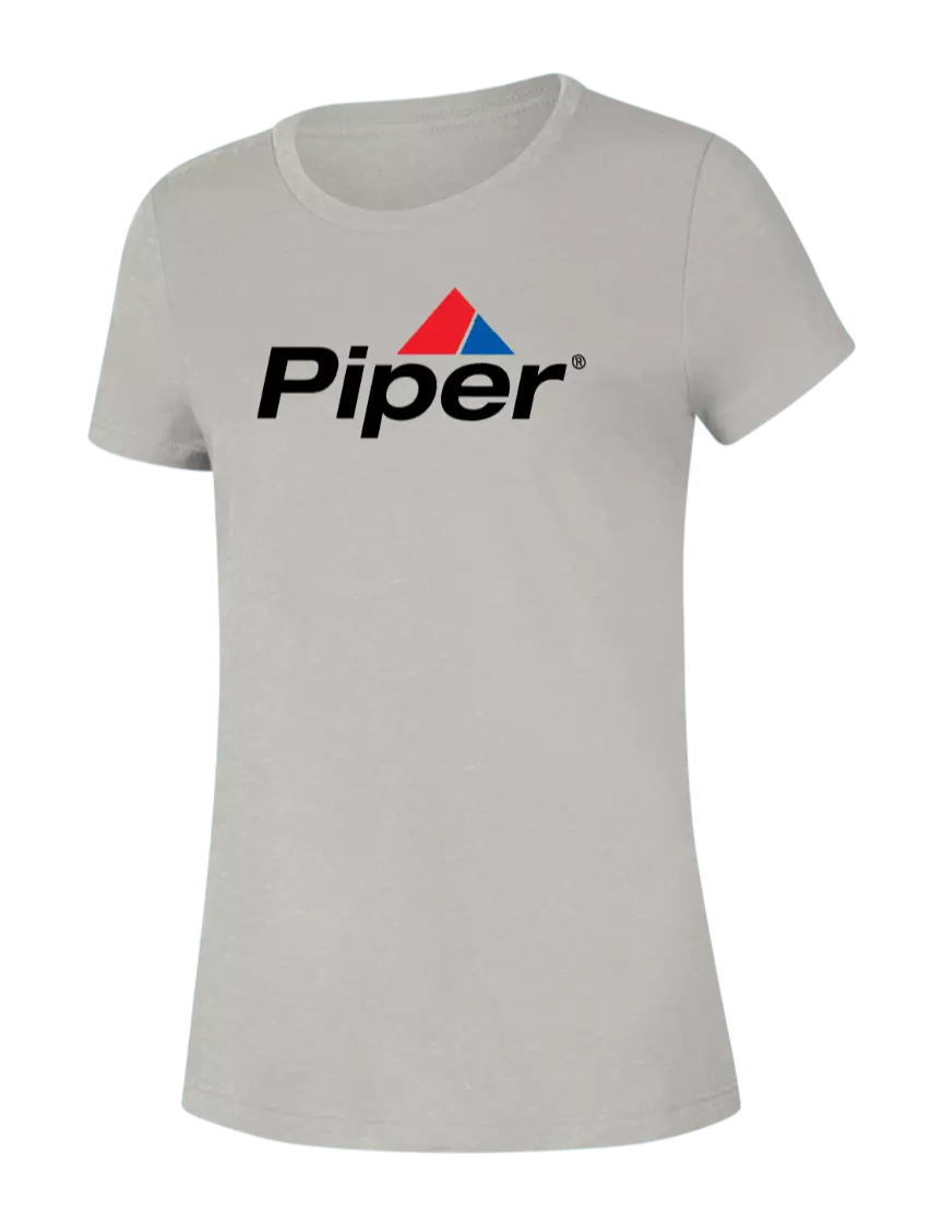Piper Womens Seriously Soft Light Heathered Grey T-Shirt w/Piper Logo