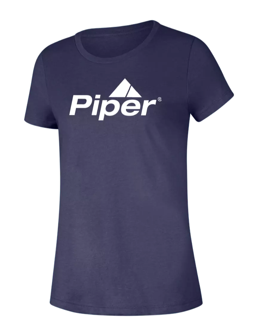 Piper Womens Seriously Soft Heathered Navy T-Shirt w/Piper Logo