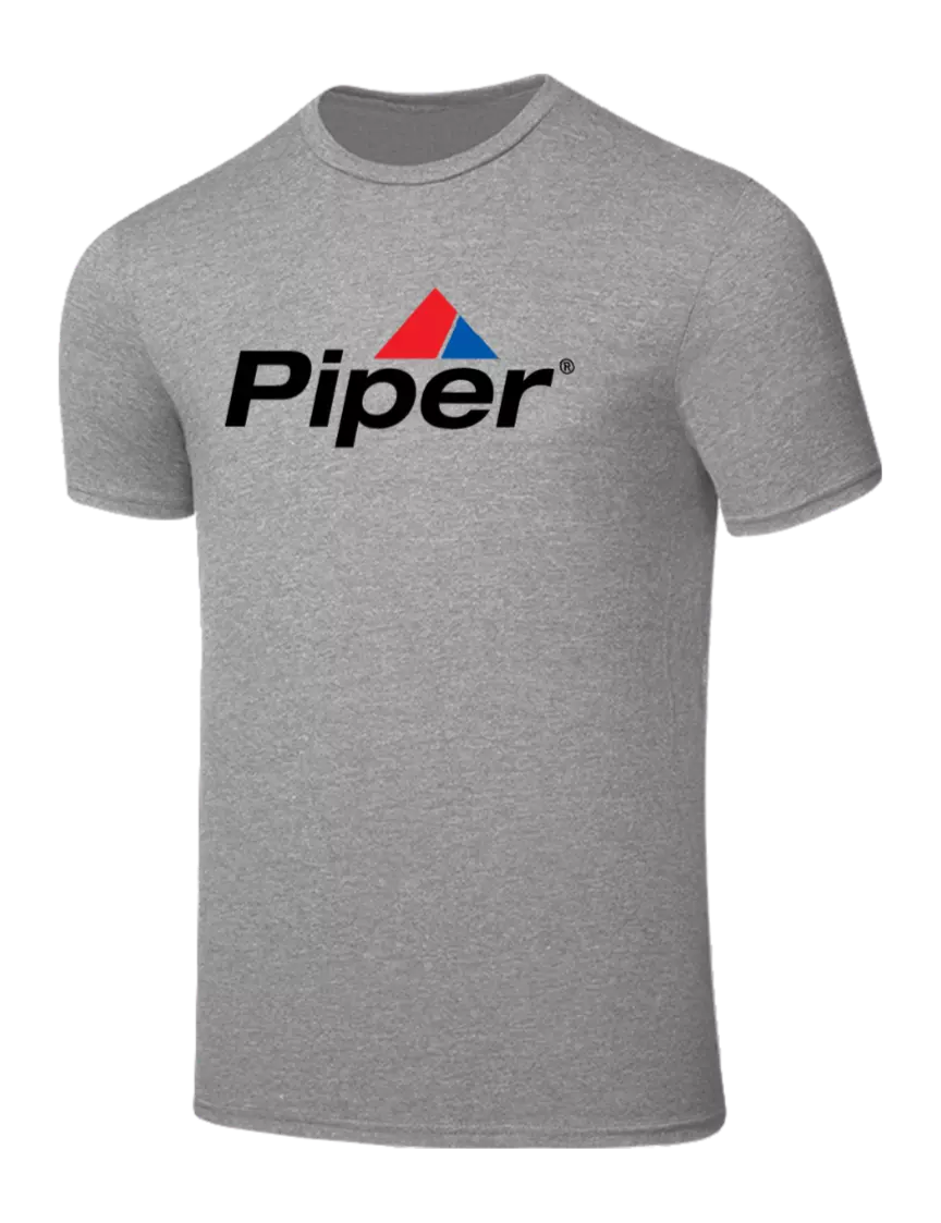 Piper Seriously Soft Light Heather Grey T-Shirt w/Piper Logo