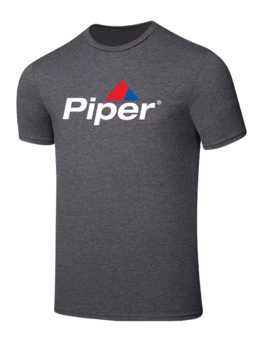 Piper Seriously Soft Heathered Charcoal T-Shirt w/Piper Logo