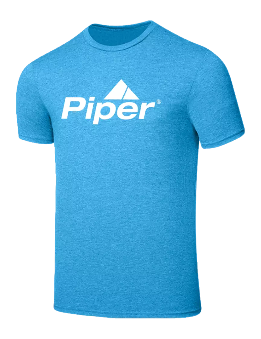Piper Seriously Soft Heathered Sapphire Blue T-Shirt w/Piper Logo