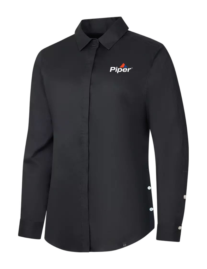 Piper OGIO Womens Black Commuter Woven Shirt w/Piper Logo