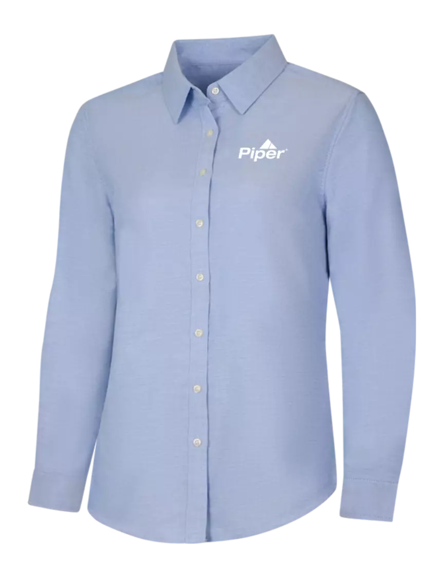 Piper Light Blue Womens SuperPro Oxford Shirt w/Piper Logo