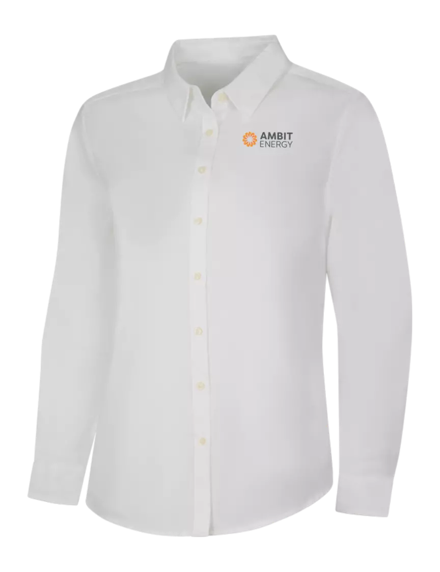 Ambit Womens White Long Sleeve Superpro React Twill Shirt w/Ambit Logo