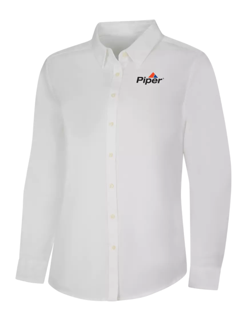 Piper Womens White Long Sleeve Superpro React Twill Shirt w/Piper Logo