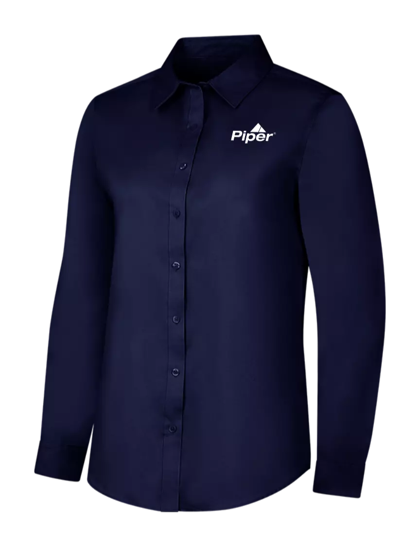 Piper Navy Womens Long Sleeve Superpro React Twill Shirt w/Piper Logo