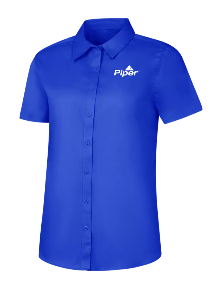 Piper Womens Short Sleeve Dark Royal Superpro React Twill Shirt w/Piper Logo