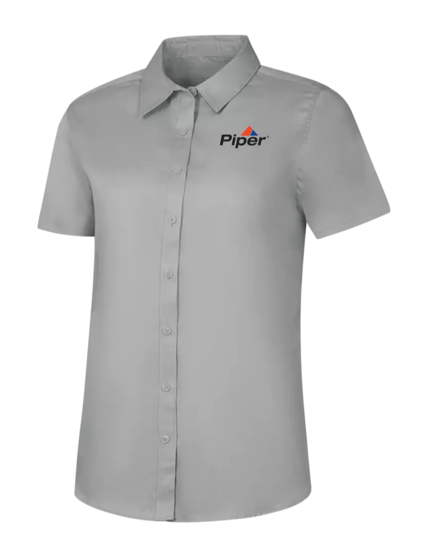 Piper Womens Light Grey Short Sleeve Superpro React Twill Shirt w/Piper Logo