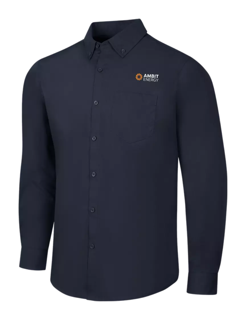 Ambit Navy Long Sleeve Carefree Poplin Shirt w/Ambit Logo