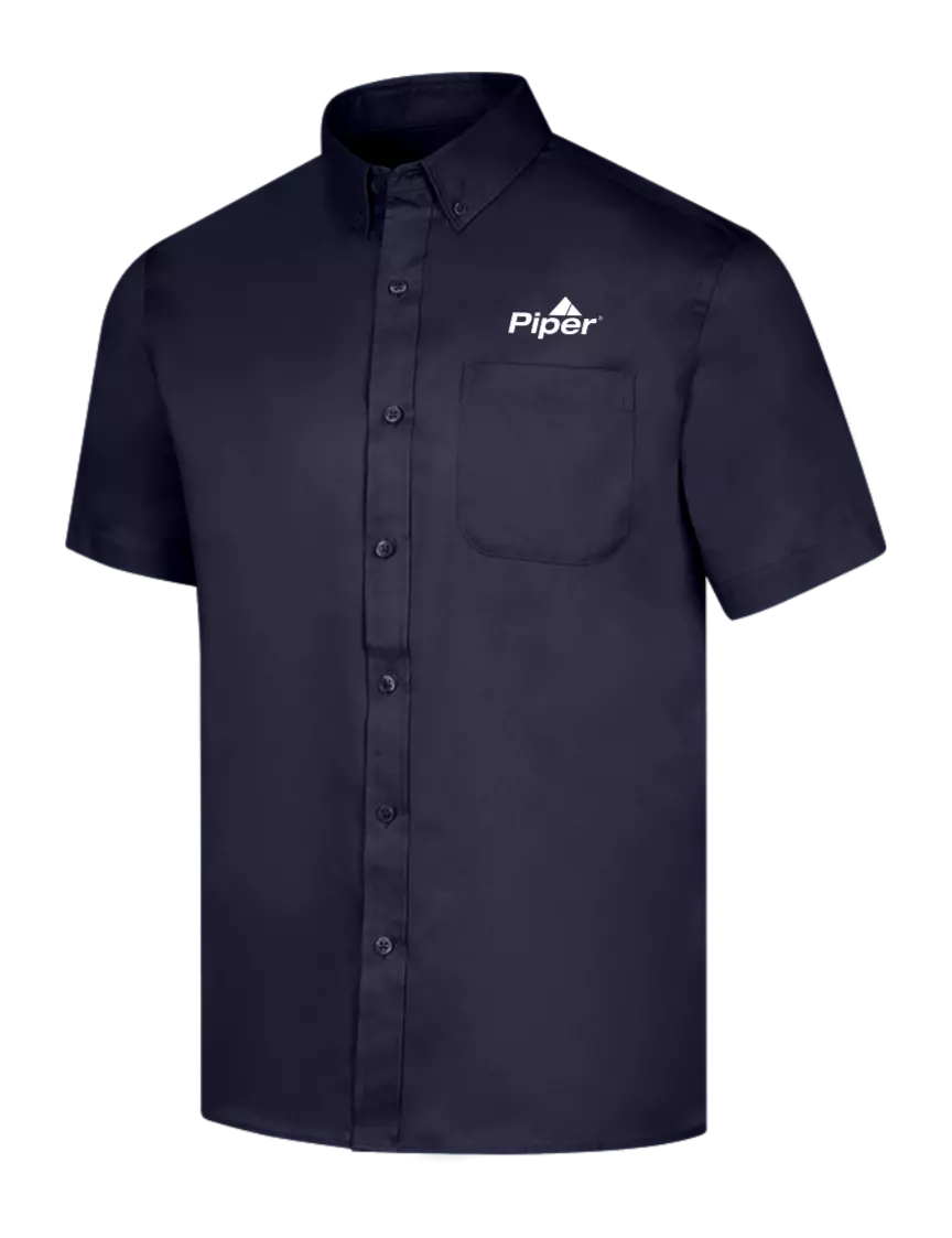 Piper Short Sleeve Navy Superpro React Twill Shirt w/Piper Logo