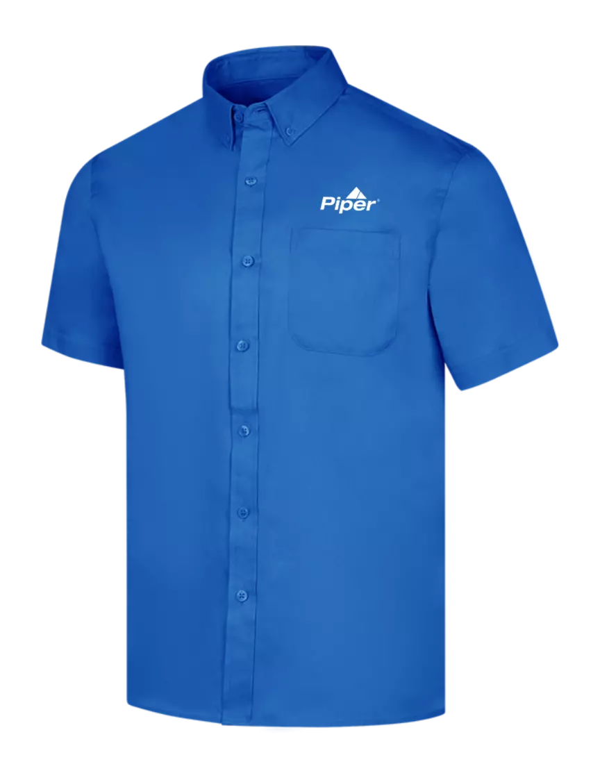 Piper Short Sleeve Royal Blue Superpro React Twill Shirt w/Piper Logo