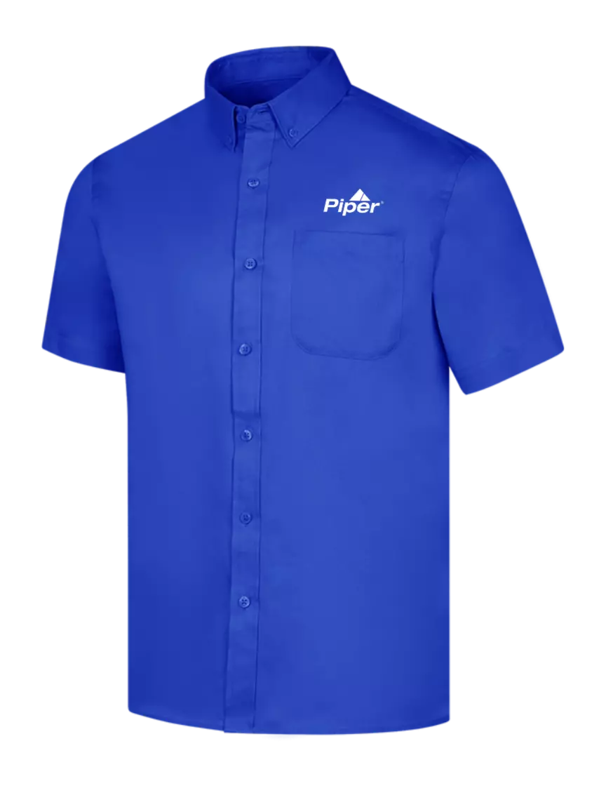 Piper Short Sleeve Dark Royal Superpro React Twill Shirt w/Piper Logo
