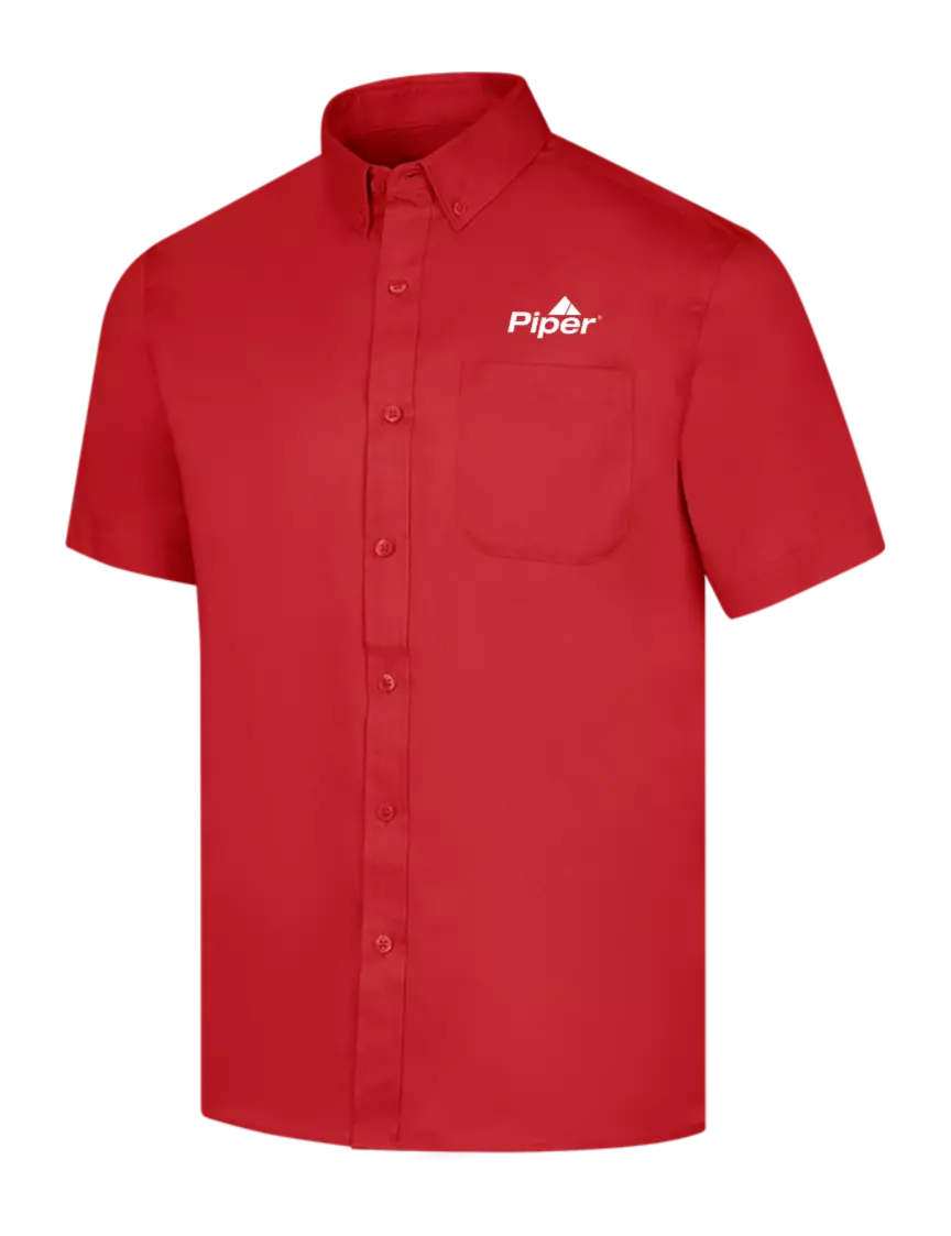 Piper Short Sleeve Red Superpro React Twill Shirt w/Piper Logo