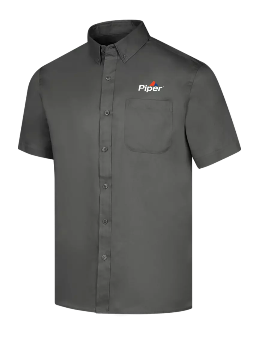 Piper Short Sleeve Dark Grey Superpro React Twill Shirt w/Piper Logo