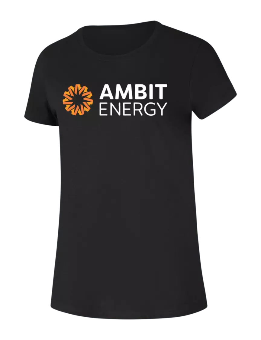Ambit Womens Ring Spun Jet Black 4.5 oz T-Shirt w/Ambit Logo