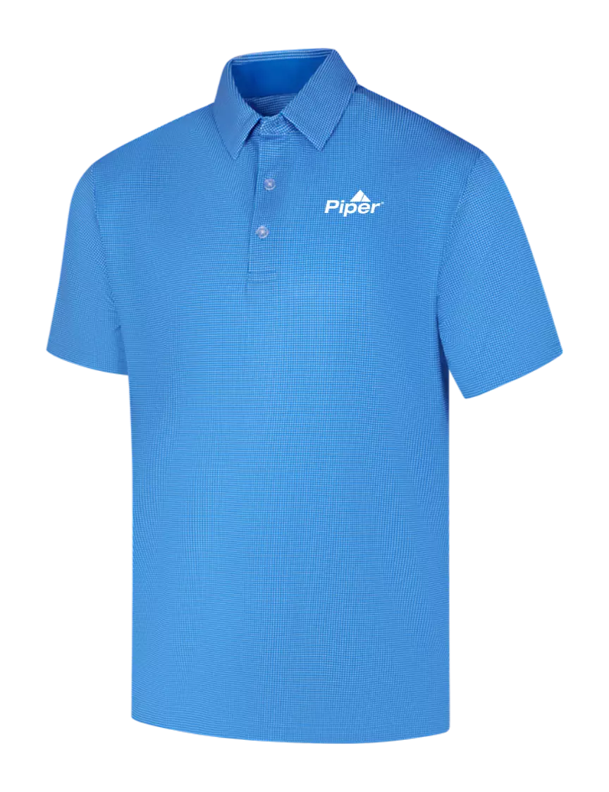 Piper Callaway Carolina Blue Fashion Gingham Polo w/Piper Logo