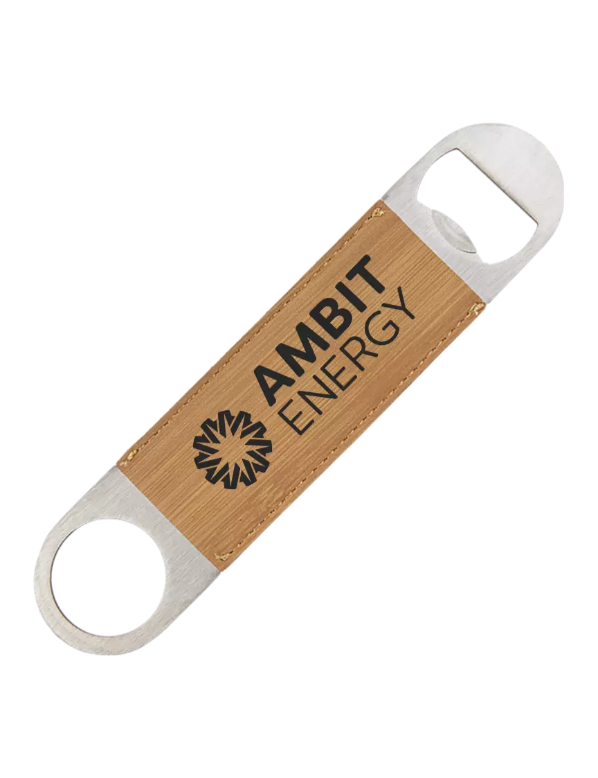 Ambit Bamboo Leatherette Bottle Opener w/Ambit Logo 